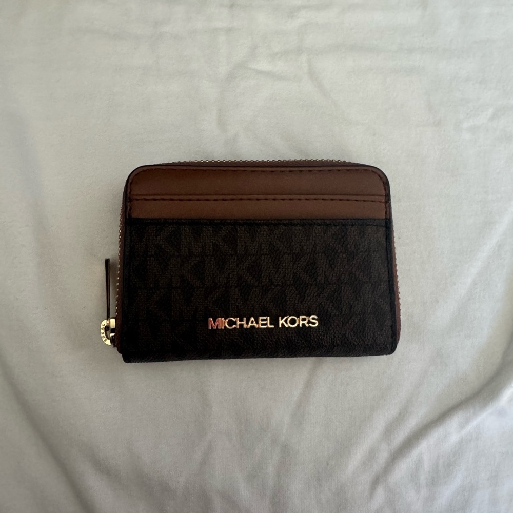 Michael Kors Black and Brown Logo Wallet